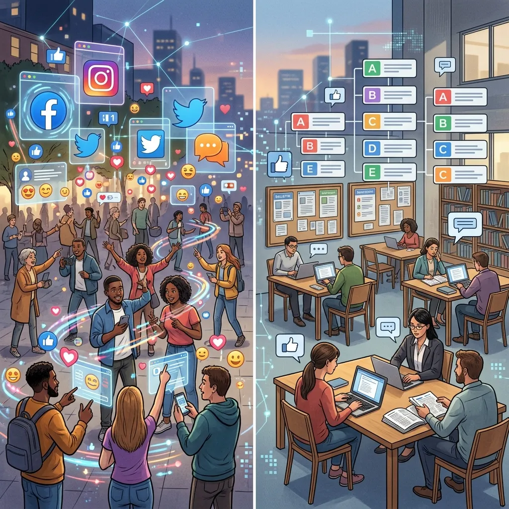 Social Media Communities vs. Moderated Forums